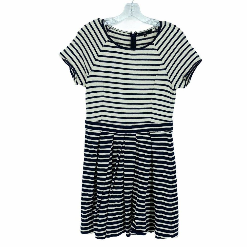 Tibi Women's Size 8 Striped Short-sleeve Dress Fit